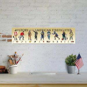 History of the American Firefighter - Unframed 6" x 24"