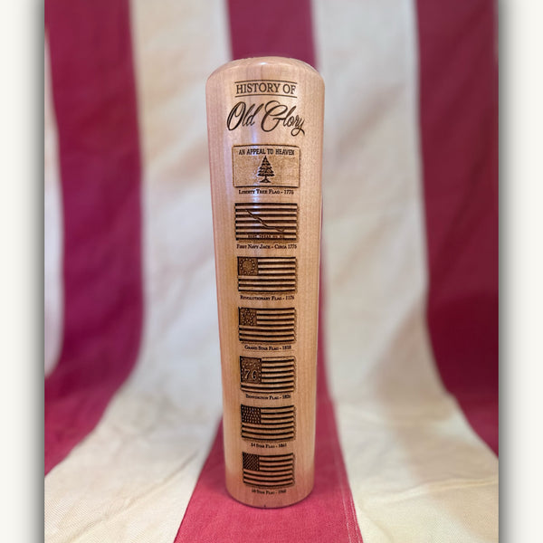 "Old Glory" – Patriotic Wooden Mug Crafted from a Baseball Bat