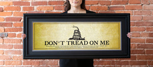 Don't Tread on Me - Framed 2” Black Double Matted, Grooved Molding 11 ¾" x 36"
