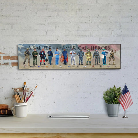 A Salute to our American Heroes - Plaque - Beveled Edge with a pebble textured finish 6"x24”