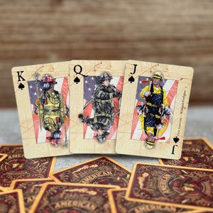 “American Firefighter” – Premium Casino-Grade Patriotic Playing Cards | Standard Size