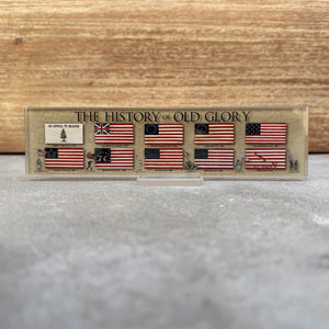 "History of Old Glory" Acrylic Art 2.5"x9"