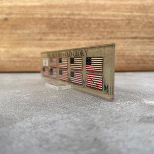"History of Old Glory" Acrylic Art 2.5"x9"