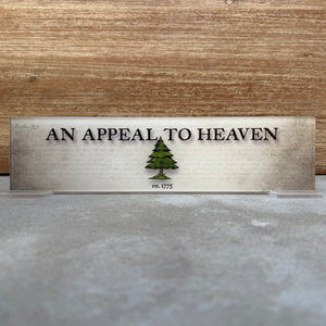 "An Appeal To Heaven" Acrylic Desk Top Art 3.5"x14"