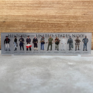 "Navy" Acrylic Desk Top Art 3.5"x14"