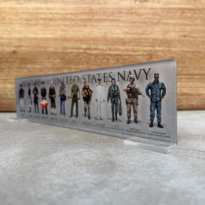 "Navy" Acrylic Desk Top Art 3.5"x14"