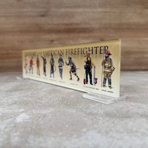 "Firefighter" Acrylic Desk Top Art 3.5"x14"