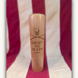 “Liberty or Death” – Patriotic Wooden Mug Crafted from a Baseball Bat