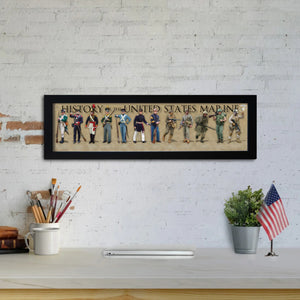 History of the United States Marine - Framed 1", printed with a matte finish, 6" x 24"