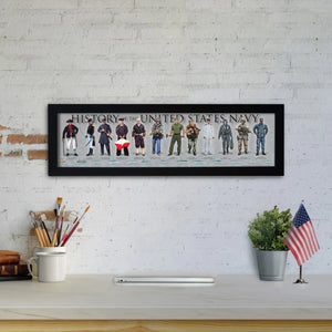 History of the United States Navy - Framed 1", printed with a matte finish, 6" x 24"