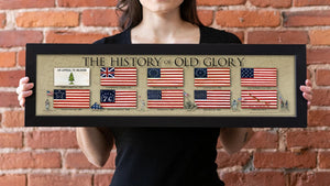 The History of Old Glory - Framed 1", printed with a matte finish, 6" x 24"