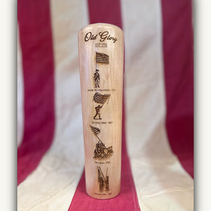 Old Glory - "Flag Bearers" – Patriotic Wooden Mug Crafted from a Baseball Bat