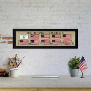 The History of Old Glory - Framed 1", printed with a matte finish, 6" x 24"