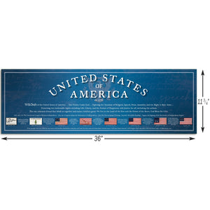 USA 1776 - Framed 2” Black Double Matted, Print Size 11¾" x 36"
