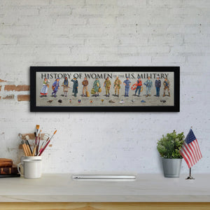 History of Women in the U.S. Military - Framed 1", printed with a matte finish, 6" x 24"