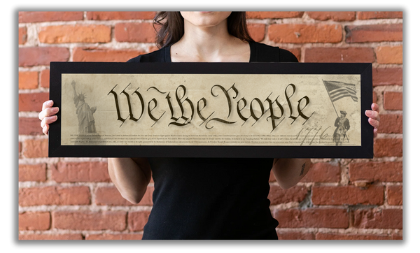 We The People - Framed 1”, printed with a matte finish, 6" x 24”