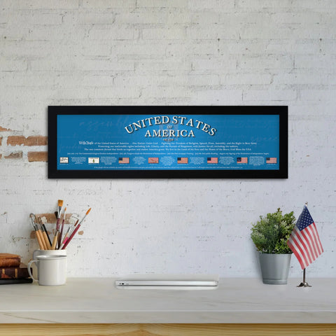 USA 1776 - Framed 1”, printed with a matte finish, 6" x 24”