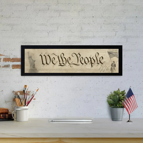 We The People - Framed 1”, printed with a matte finish, 6" x 24”