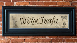 We The People - Framed 2" Black Double Matted, Grooved Molding 6" x 24"