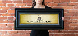 Don't Tread on Me - Framed 2" Black Double Matted, Grooved Molding 6" x 24"