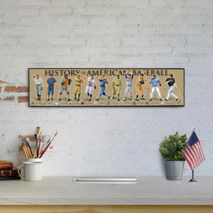 History of American Baseball - Plaque - Beveled Edge with a pebble textured finish 6" x 24"