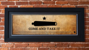 Come and Take It - Framed 2” Black Double Matted, Print Size 11¾" x 36"