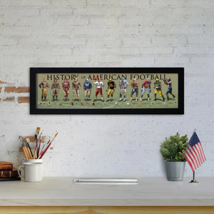 History of American Football - Framed 1", printed with a matte finish, 6" x 24"