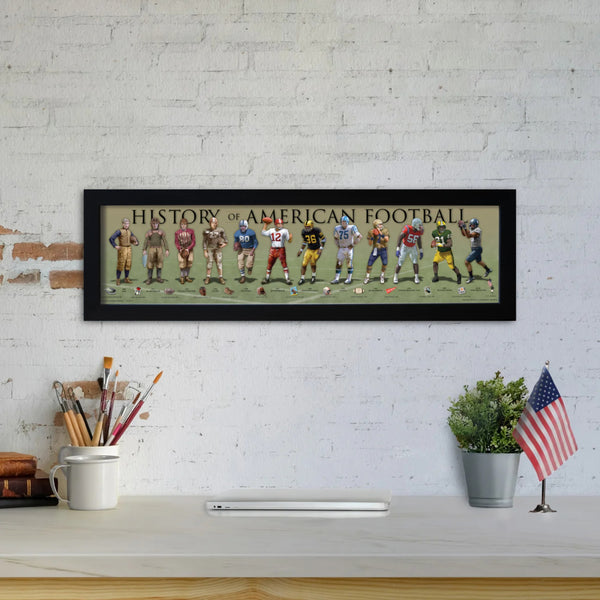 History of American Football - Framed 1", printed with a matte finish, 6" x 24"