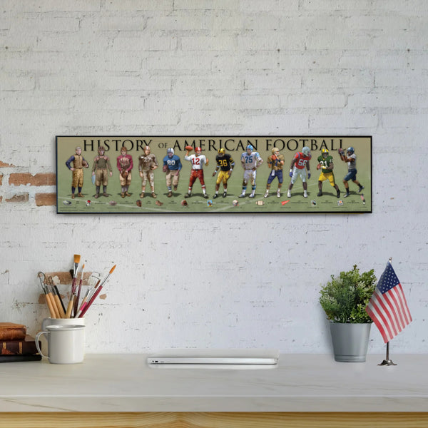 History of American Football - Plaque - Beveled Edge with a pebble textured finish 6" x 24"