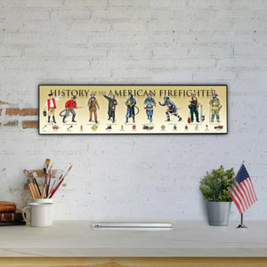 History of the American Firefighter - Plaque - Beveled Edge with a pebble textured finish 6" x 24"