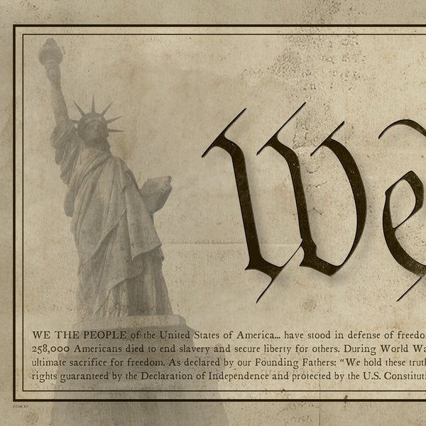 We The People - Framed 1", printed with a matte finish, 6" x 24"