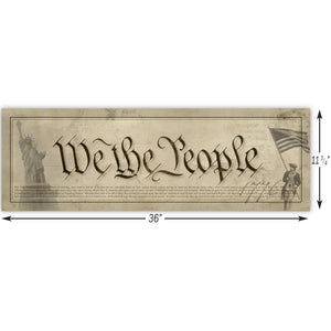 We The People - Framed 2” Black Double Matted, Print Size 11¾" x 36"