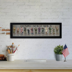 History of World War II - Framed 1", printed with a matte finish, 6" x 24"
