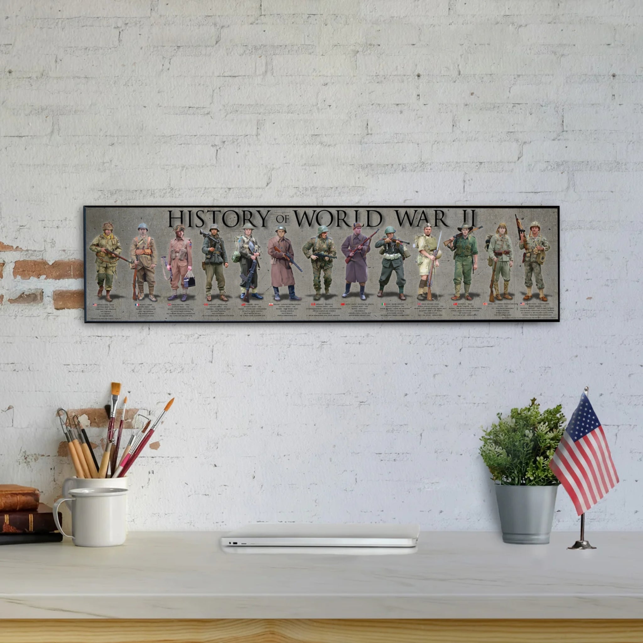 History of World War II - Plaque - Beveled Edge with a pebble textured finish 6"x24”