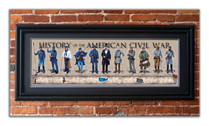 History of the American Civil War - Framed 2” Black Double Matted, Grooved Molding 11 ¾" x 36"