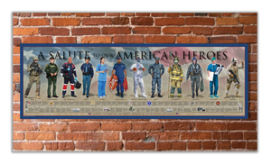 A Salute to our American Heroes - Unframed 11 ¾" x 36"