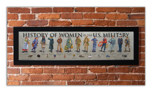 History of Women in the U.S. Military - Framed 1", printed with a matte finish, 6" x 24"
