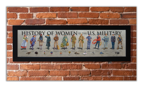 Women In Military - Framed 1”, printed with a matte finish, 6" x 24”