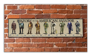 History of the American Aviator - Plaque - Beveled Edge with a pebble textured finish 6" x 24"