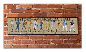 History of American Baseball - Plaque - Beveled Edge with a pebble textured finish 6" x 24"