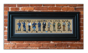 History of the American Civil War - Framed 2" Black Double Matted, Grooved Molding 6" x 24"