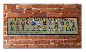 History of American Football - Plaque - Beveled Edge with a pebble textured finish 6" x 24"