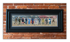 Heroes - Framed 2” Black Double Matted, Grooved Molding 6"x24”