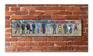 A Salute to our American Heroes - Plaque - Beveled Edge with a pebble textured finish 6" x 24"