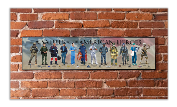 Heroes - Plaque - Beveled Edge with a pebble textured finish 6x24”