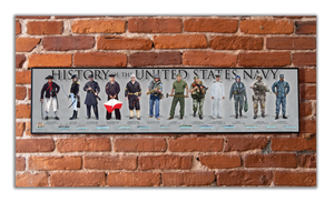 History of the United States Navy - Plaque - Beveled Edge with a pebble textured finish 6" x 24"