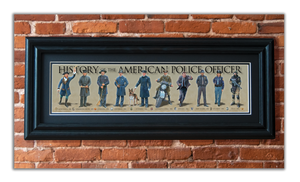 Police - Framed 2” Black Double Matted, Grooved Molding 6"x24”