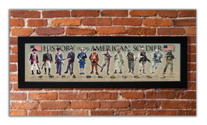 History of the American Soldier - Framed 1", printed with a matte finish, 6" x 24"