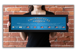 USA 1776 - Framed 1", printed with a matte finish, 6" x 24"