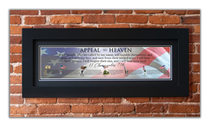 Appeal to Heaven - Framed 2" Black Double Matted, Flat Molding 6" x 24"